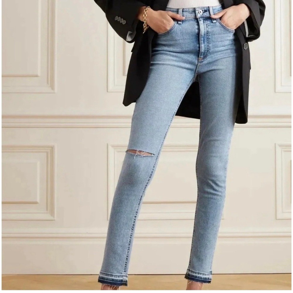 Rag & Bone Nina High-rise Raw Hem Skinny Stretch Jeans Montrose